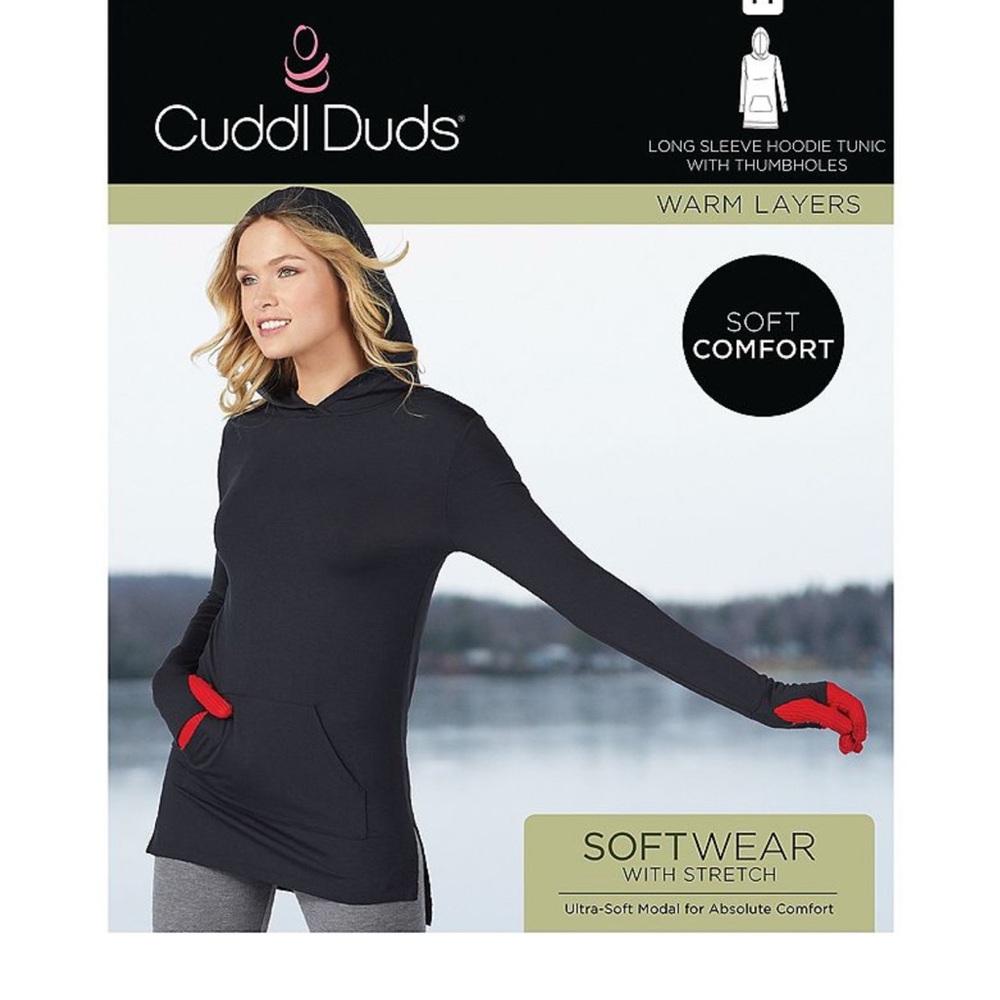Cuddl Duds  Softwear Hoodie in color crimson